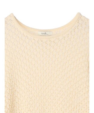 earth music&ecology メッシュ編みニットプルオーバー Ivory