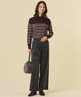 J.PRESS LADIES L 【WEB限定カラーあり】AIR DUROY LIGHT  セミ ワイド パンツ グレー系