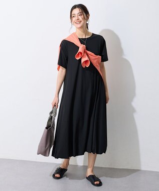 【洗濯機可/撥水】バルーンシルエットワンピース