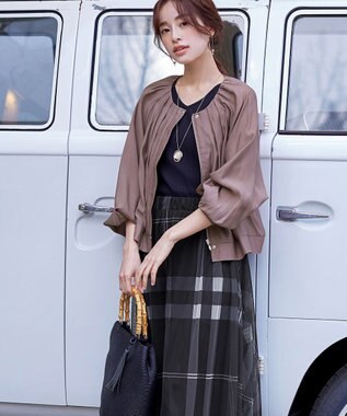 Tiaclasse 【新色追加・洗える】シアーブルゾン ピンクモカ