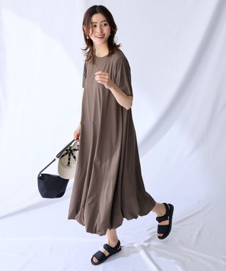 ANY L バルーンシルエットワンピース ブラウン