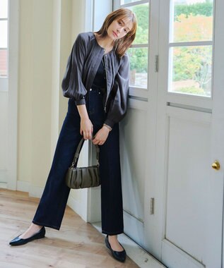 Tiaclasse 【新色追加・洗える】シアーブルゾン チャコールグレー