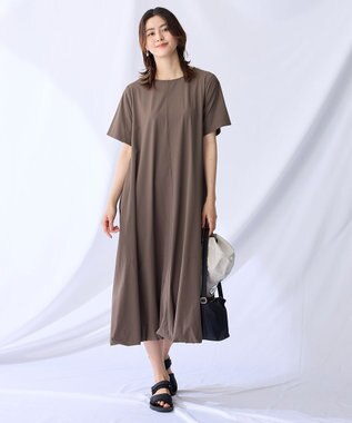 ANY L バルーンシルエットワンピース ブラウン