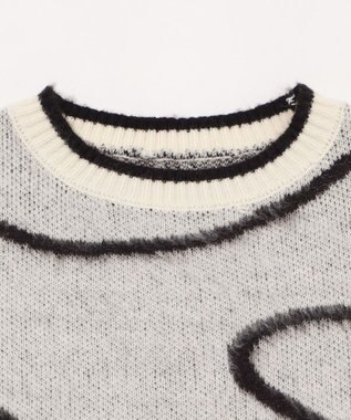 WEGO 【25年秋冬新作】ニュアンスライン配色プルオーバー オフホワイト