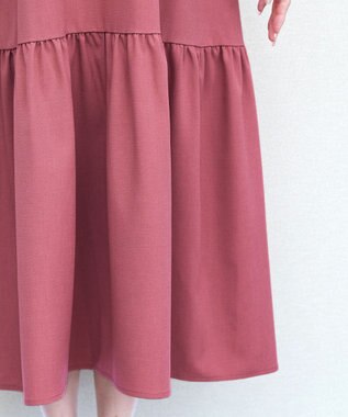 Tiaclasse L 【洗える】ギャザーヘムフレアワンピース ピンク