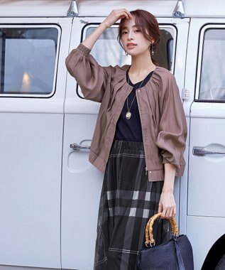 Tiaclasse 【新色追加・洗える】シアーブルゾン ピンクモカ