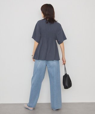 AMERICAN HOLIC シャーリングプリントTシャツ Navy