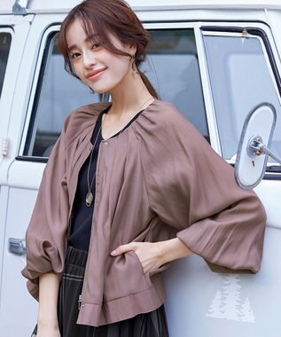 Tiaclasse 【新色追加・洗える】シアーブルゾン ピンクモカ