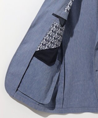 JOSEPH ABBOUD 【清涼/ストレッチ】ストレッチリネンシャンブレー ジャケット サックスブルー系