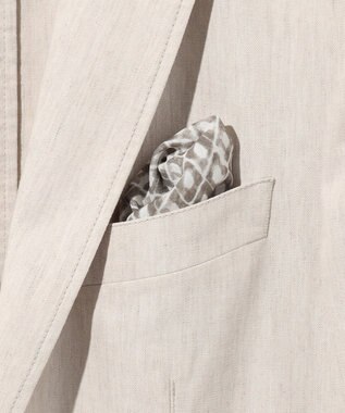 JOSEPH ABBOUD 【キングサイズ・清涼/ストレッチ】ストレッチリネンシャンブレー ジャケット アイボリー系