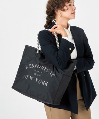 LeSportsac LARGE 2 WAY TOTE/ジェットブラック/プロビンシャル ジェットブラック/プロビンシャル