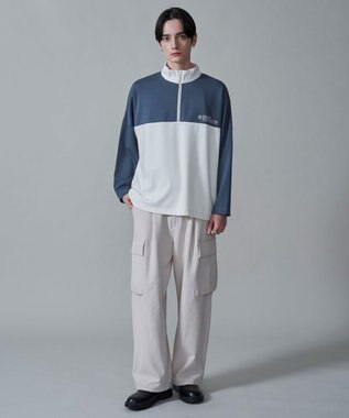 WEGO ドルマンポンチハーフZIPT（LS） ブルー