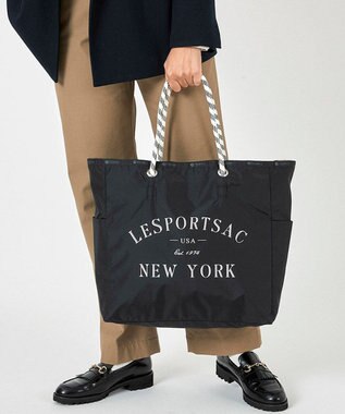 LeSportsac LARGE 2 WAY TOTE/ジェットブラック/プロビンシャル ジェットブラック/プロビンシャル