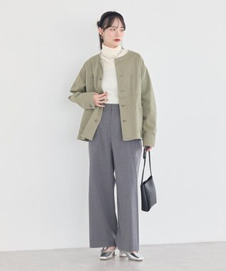 earth music&ecology 【綿100％】ノーカラーカバーオール Light Green