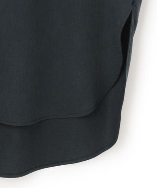 ICB 【洗える】 フィブリルツイル ロングシャツ ブラック系