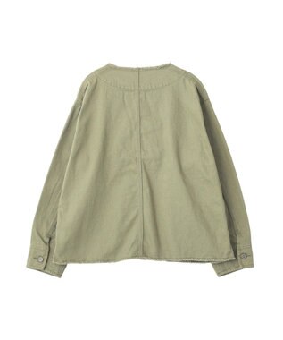 earth music&ecology 【綿100％】ノーカラーカバーオール Light Green