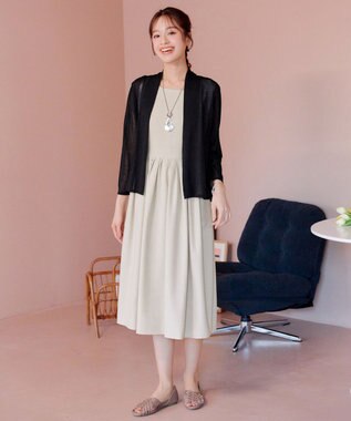 Tiaclasse L 【小倉優子さん着用・UVケア・接触冷感】ショートトッパーカーディガン ブラック