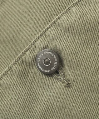 earth music&ecology 【綿100％】ノーカラーカバーオール Light Green