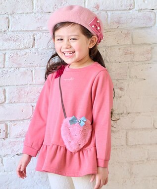 ANY KIDS 裏シャギーポシェットトレーナー ピンク×イチゴ