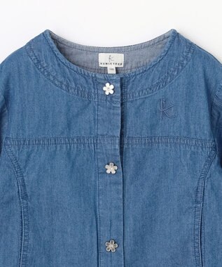 組曲 KIDS 【110-140㎝】 フラワーボタンデニムジャケット ネイビー