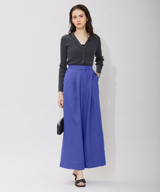 ICB 【洗える】 コンパクトリブ カーディガン チャコール系