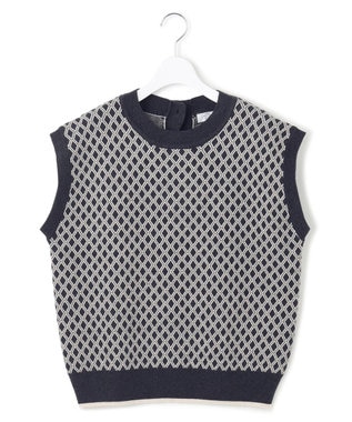 J.PRESS YORK STREET 【WOMEN】ANTI PILLING WOOL ジャガードニットベスト グレー系5