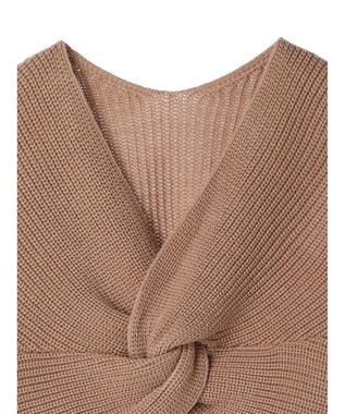 earth music&ecology ツイストデザインニット Pink Beige