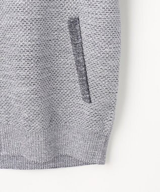 JOSEPH ABBOUD 【イタリア糸×エコ素材・通気性・軽量】スラブギマ×和紙 ニット ブルゾン ブルー系