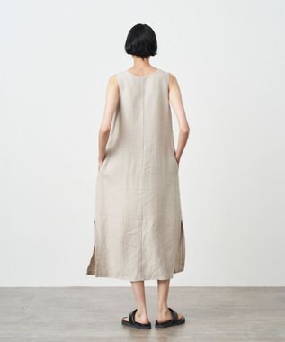 ATON LINEN OXFORD | ノースリーブドレス BEIGE