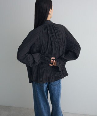 Green Parks ボウタイリボンブラウス Black