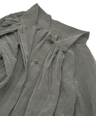 Green Parks ボウタイリボンブラウス Charcoal Gray