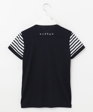 23区GOLF 【WOMEN】【吸水速乾】カノコ ボーダー半そで ポロシャツ ネイビー系