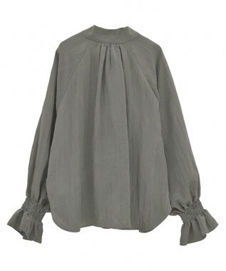 Green Parks ボウタイリボンブラウス Charcoal Gray