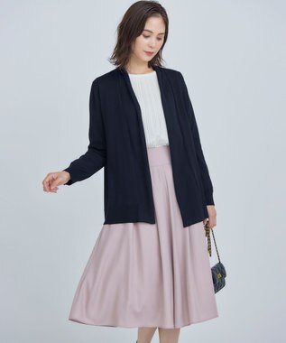 組曲 L 【WEB限定】セミウーステッド ニットカーディガン ブラック系