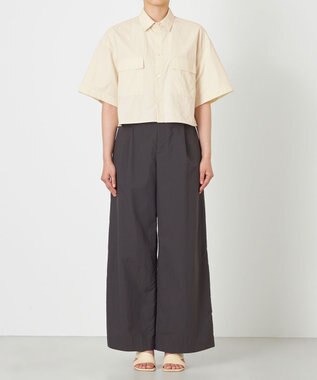 NAVE 【ReNAVE・洗える/撥水加工/接触冷感/UVケア/セットアップ】ナイロンタスラン ワイドパンツ グレー系