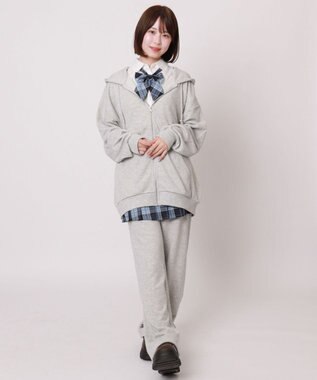 WEGO 【SCHOOLITEM/ウエストゴム】イージーストレートスウェットパンツ 杢グレー