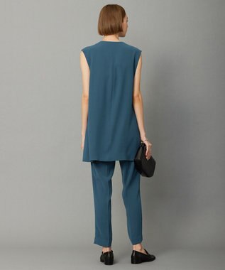 ICB L 【WEB限定カラーあり・洗える】 ライトダブルクロス べスト ダルブルー系