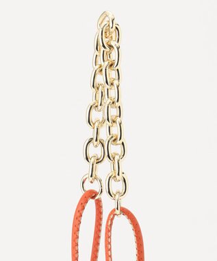 ICB チェーン付きミニ巾着バッグ オレンジ系