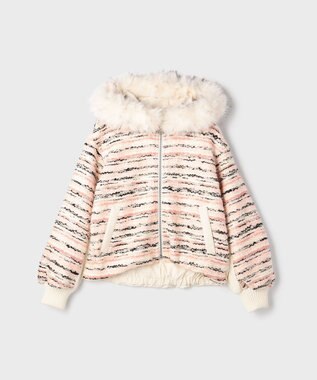 GRACE CONTINENTAL ツイードコンビショートブルゾン ピンク