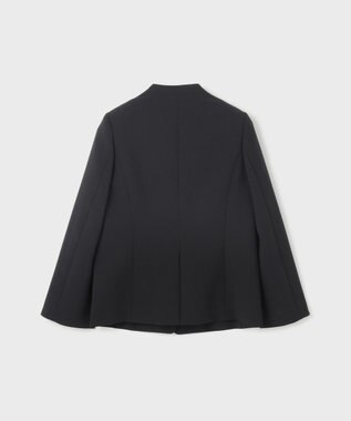 GRACE CONTINENTAL ダブルクロスノーカラージャケット ブラック