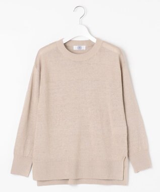 J.PRESS LADIES 【洗える・吸水速乾】 マーセライズコードリネン ニット ベージュ系