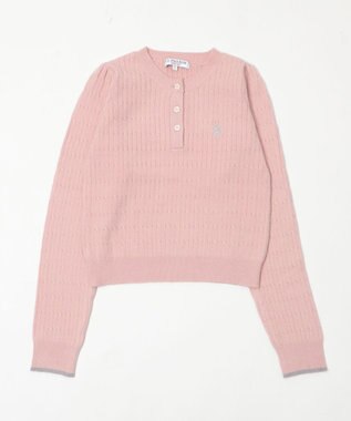 WEGO 【WEB限定/25年秋冬新作】別注USPOLOヘンリーネックニットPO ライトピンク
