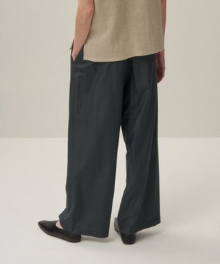 ATON SILK TROPICAL | イージーワイドパンツ CHARCOAL GRAY