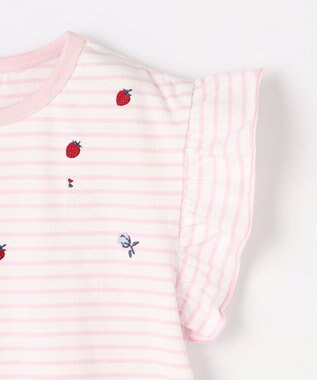 組曲 KIDS 【110-140㎝】 フルーティーボーダーTシャツ ピンク