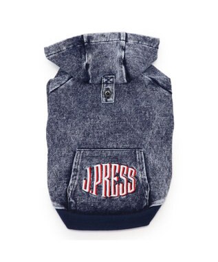 PET PARADISE J.PRESS デニム風 ロゴパーカー 小型犬 ネイビー