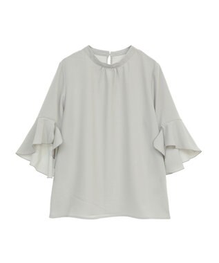 earth music&ecology フリル７分袖ブラウス Mint