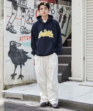 WEGO ワッペンロゴパーカー ネイビー