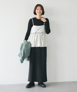 CRAFT STANDARD BOUTIQUE 洗える/とてもちクルーネックリブニットプルオーバー Black