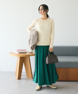 CRAFT STANDARD BOUTIQUE 洗える/とてもちクルーネックリブニットプルオーバー Ivory
