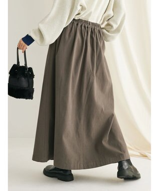 CRAFT STANDARD BOUTIQUE 綿ピーチカーゴスカート Charcoal Gray